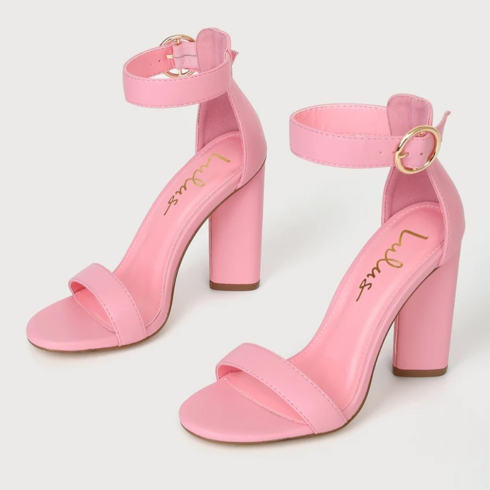 Pink Ankle Strap Heels, NWT, size 9